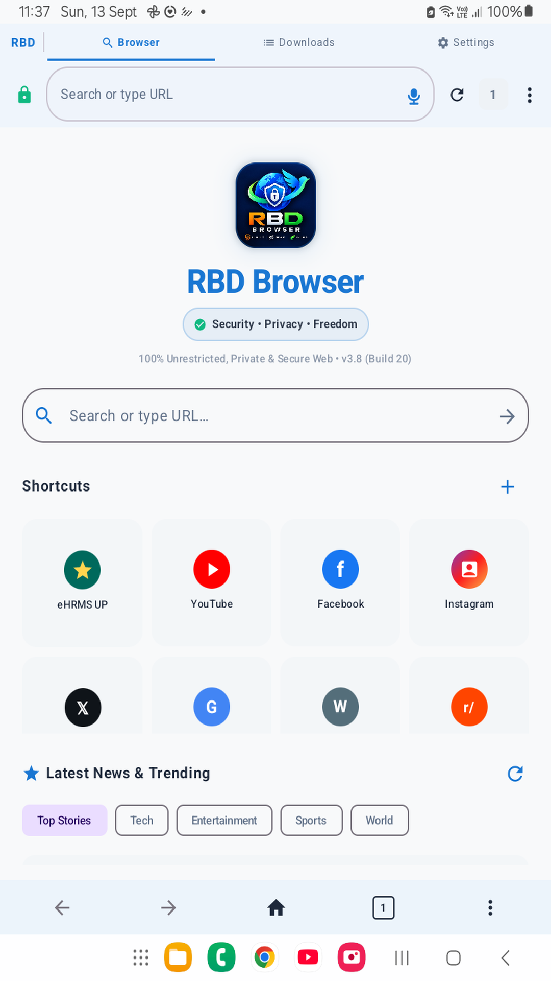 Home Quick Dial Screen