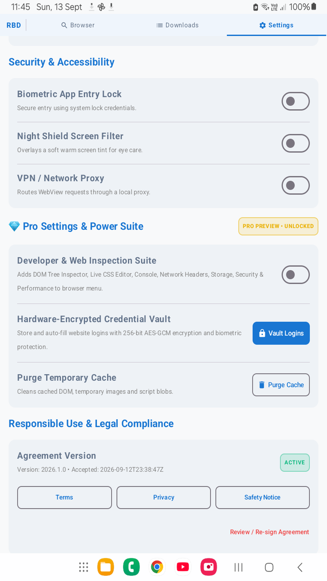RBD Security Vault Screen